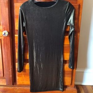 Gold Long Sleeve Spandex Dress
